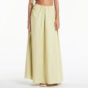 SIR. Mason Cutout Side Tie Drawstring Cotton Maxi Skirt